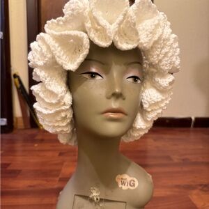 White Crochet Floral Wig